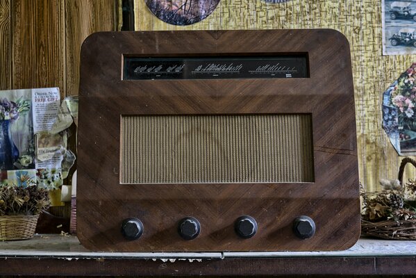 Odbiornik Radiowy piękne tło retro rzecz