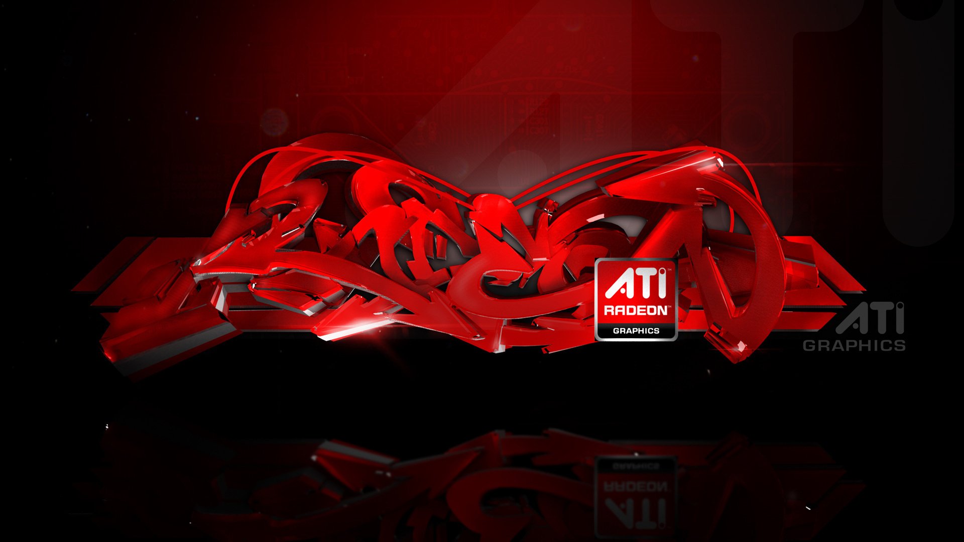 ati czerwony graffiti style emblematy loga czarne tło ciemne tło radeon grafiti brokat blask gradient