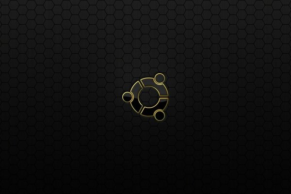 Logo Ubuntu Linux z tłem o strukturze plastra miodu