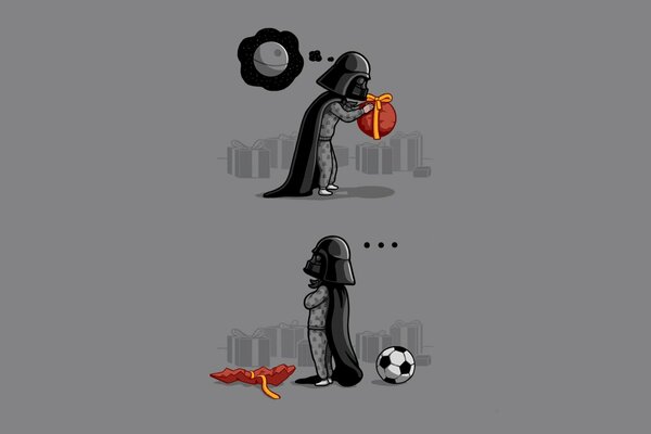 Darth Vader, który otrzymał w prezencie piłkę nożną