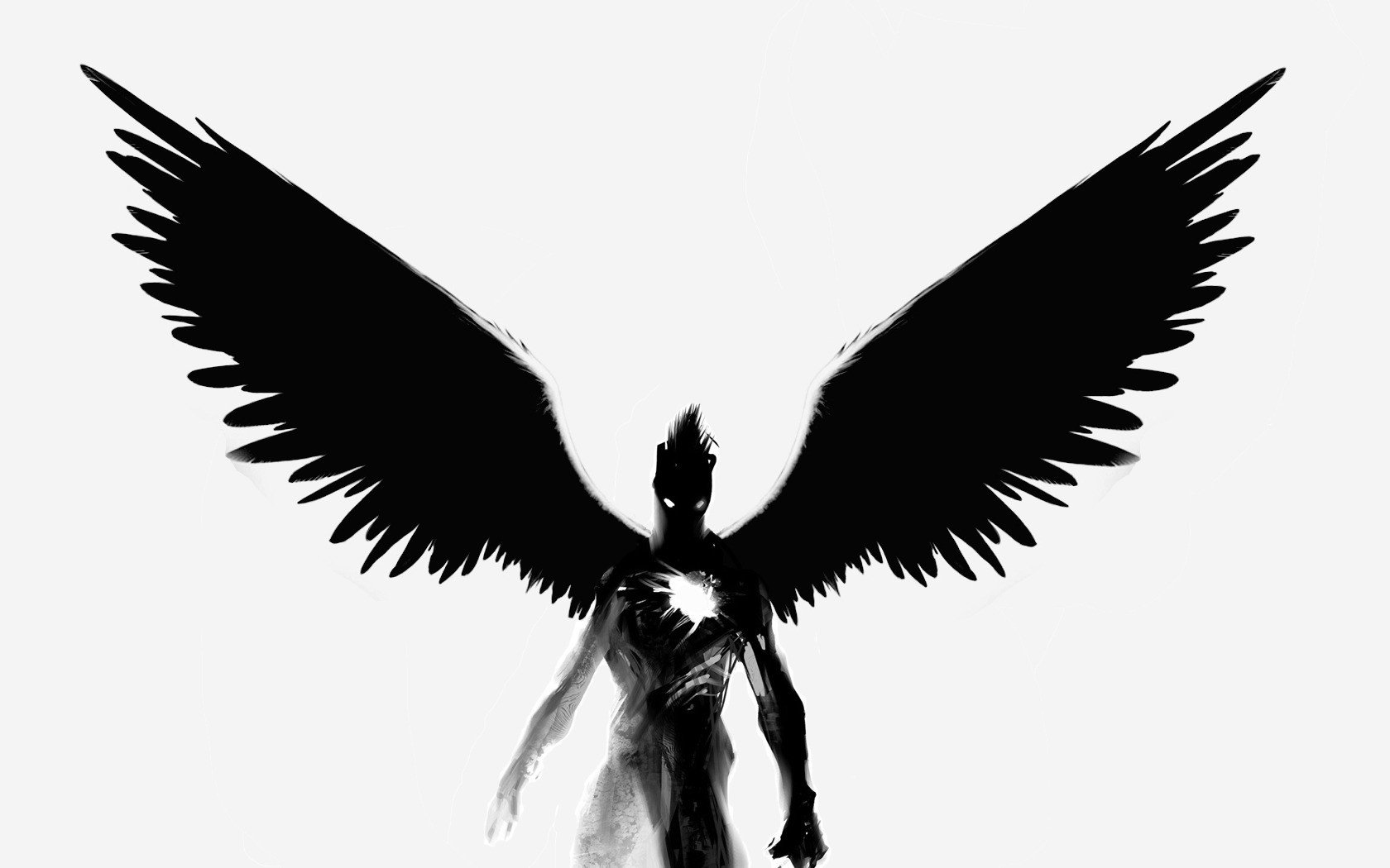 demon czarny skrzydła serce dusza