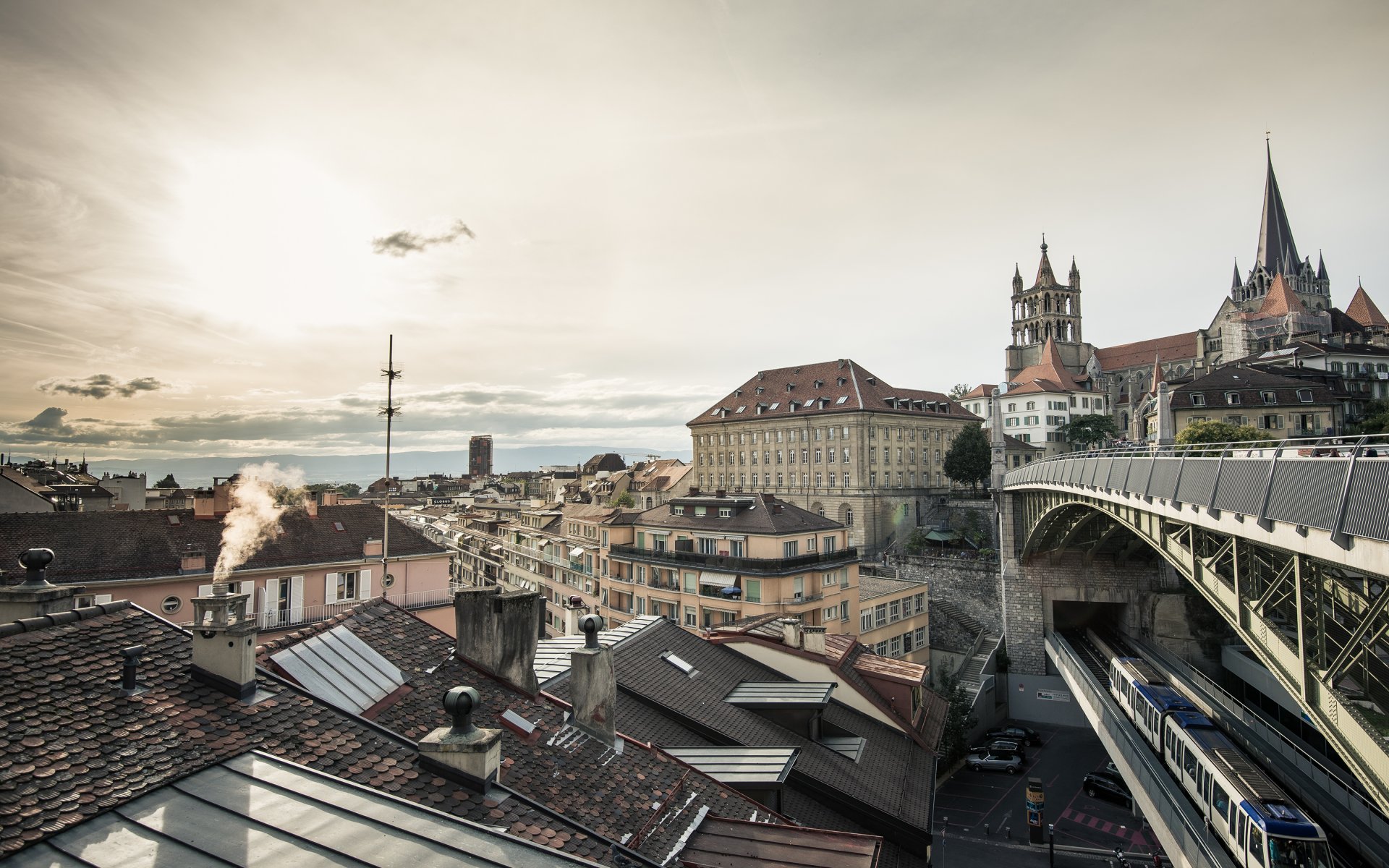 pont bessières lozanna szwajcaria miasto domy architektura