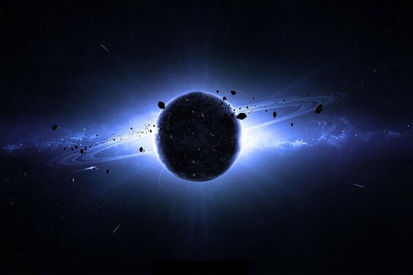 Galaktyka blask planeta asteroidy