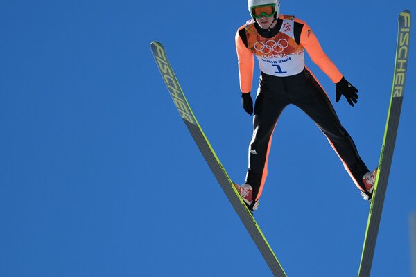 Jewgienij Klimov na nartach w Soczi 2014