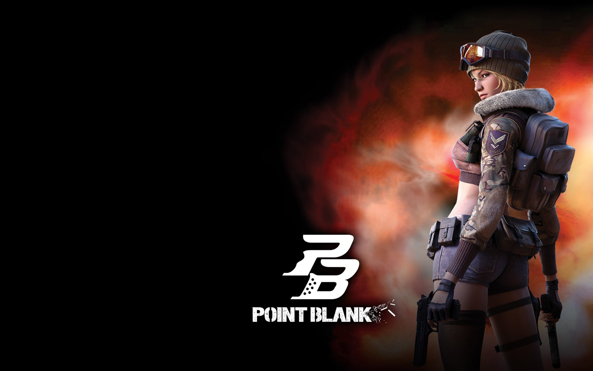 point blank dziewczyna armaty ciemne tło